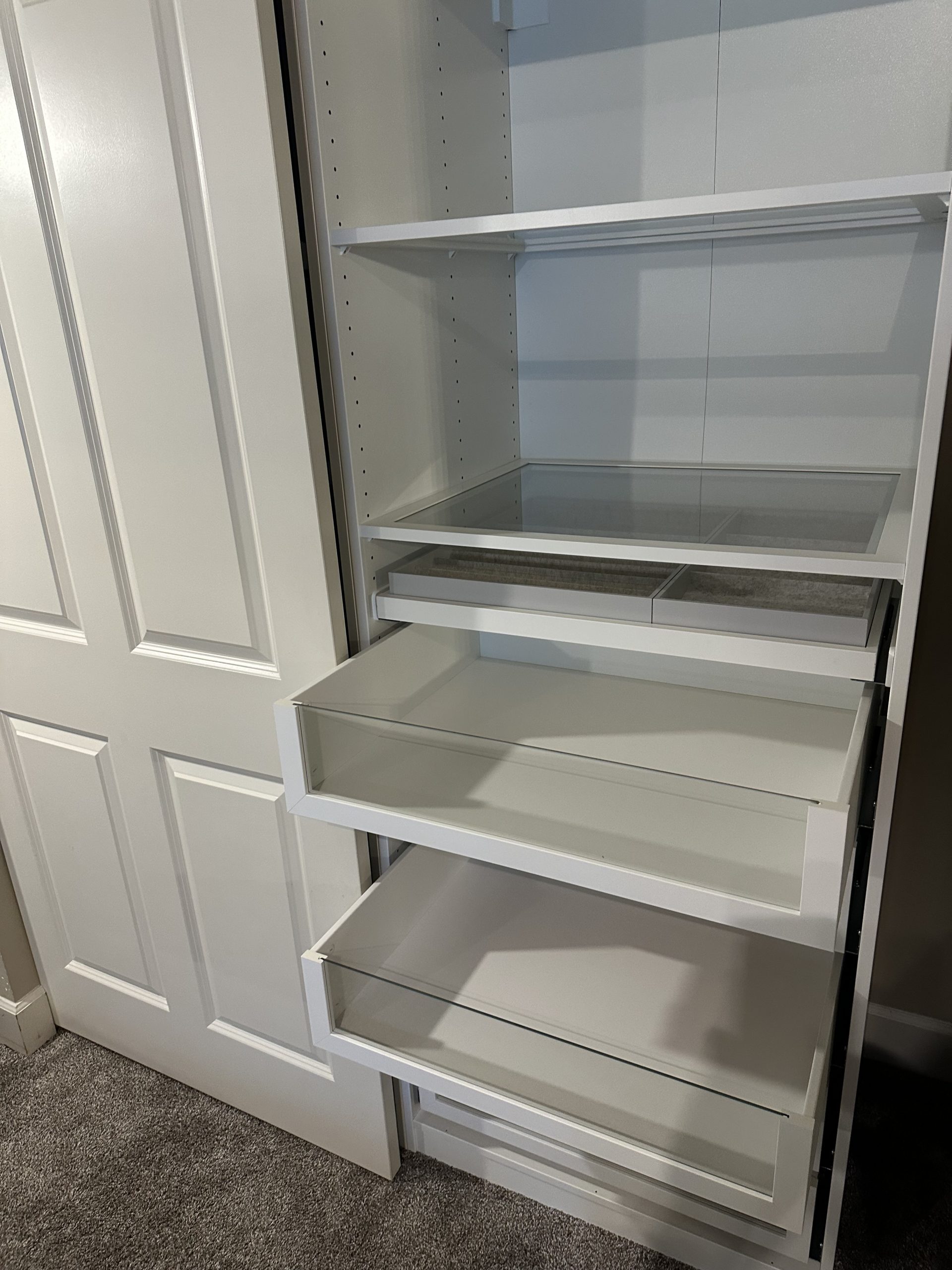 Checking frame alignment for PAX wardrobe installation